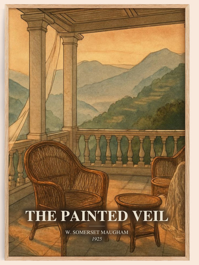The Painted Veil Book Watercolour Illustration by W. Somerset Maugham