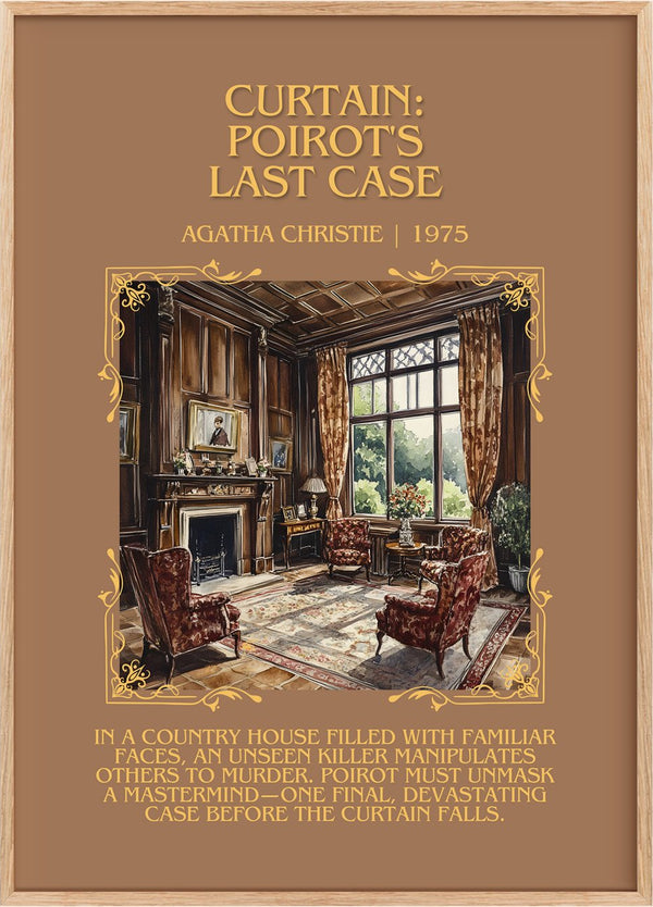 Curtain: Poirot's Last Case Minimalist Book Poster by Agatha Christie