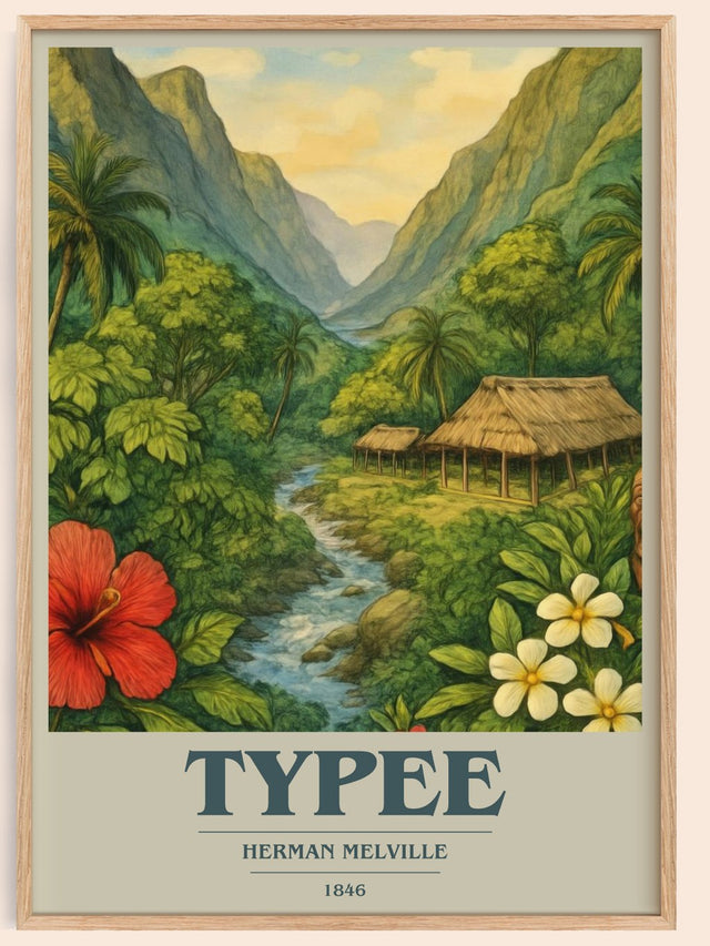 Typee Book Cover Poster by Herman Melville