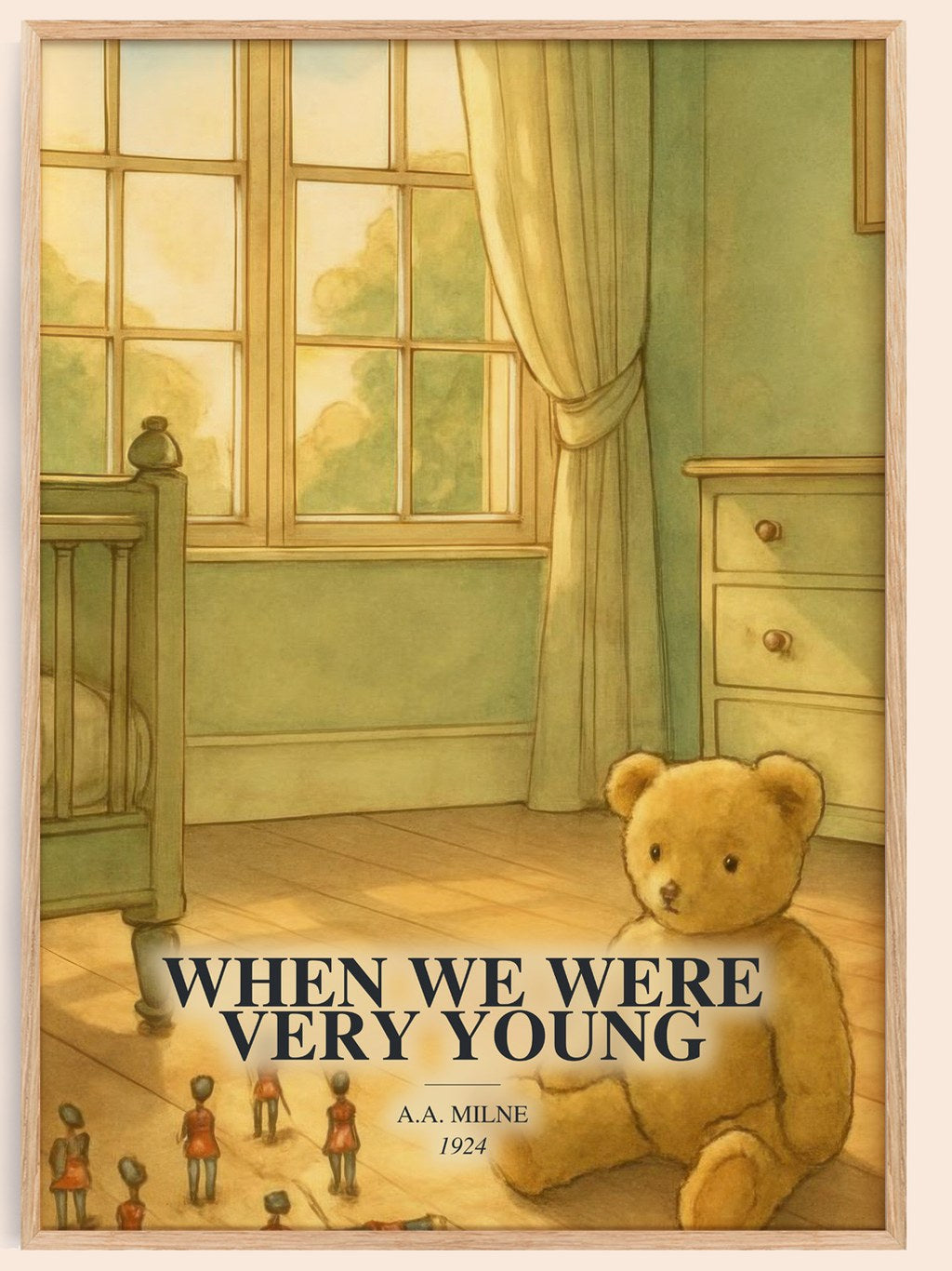 When We Were Very Young watercolour book poster by A.A. Milne – framed literary art print