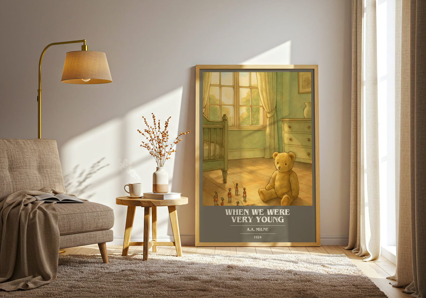When We Were Very Young book cover print on bookshelf – A.A. Milne fan gift