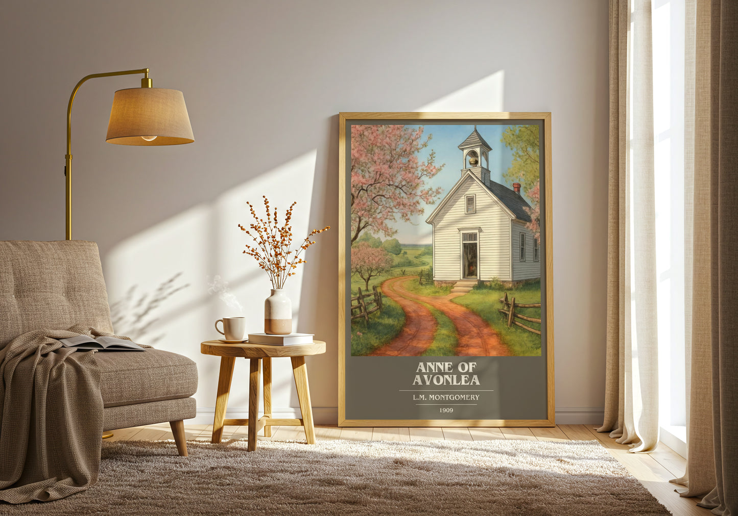 Anne Of Avonlea book cover print on bookshelf – L.M. Montgomery fan gift