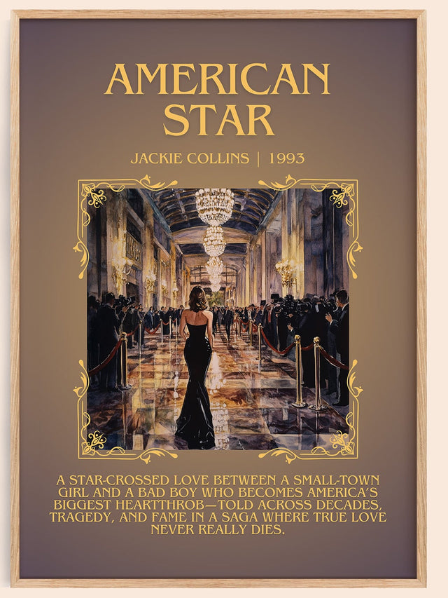 American Star Minimalist Book Poster by Jackie Collins
