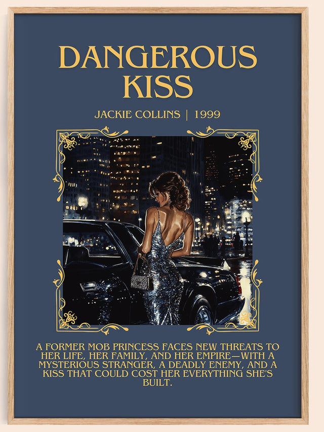Dangerous Kiss Minimalist Book Poster by Jackie Collins