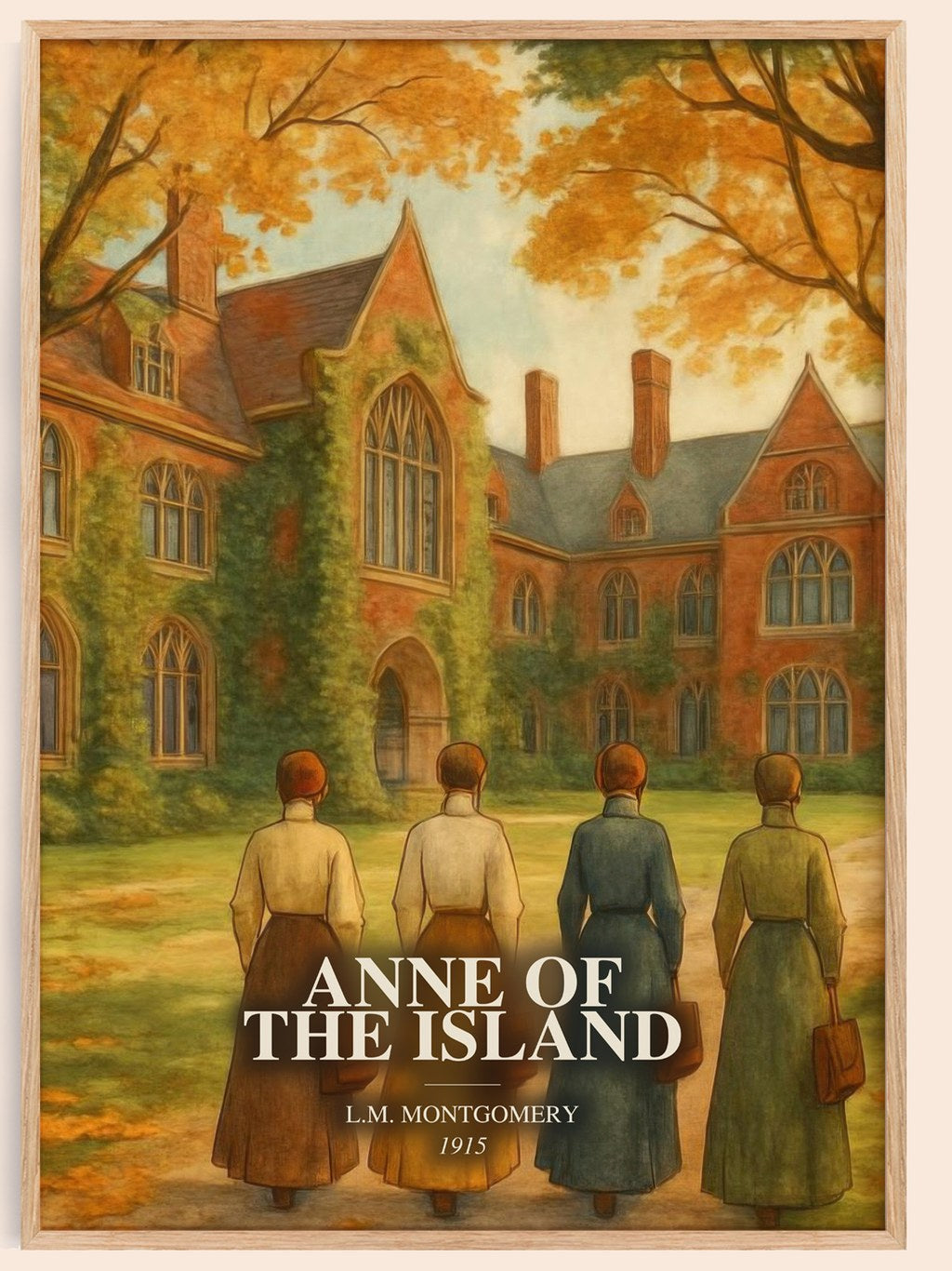 Anne Of The Island watercolour book poster by L.M. Montgomery – framed literary art print