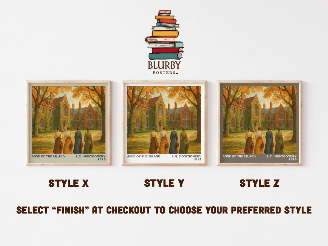 Anne Of The Island literary print in frame leaning in hallway – young adult wall art (mockup)