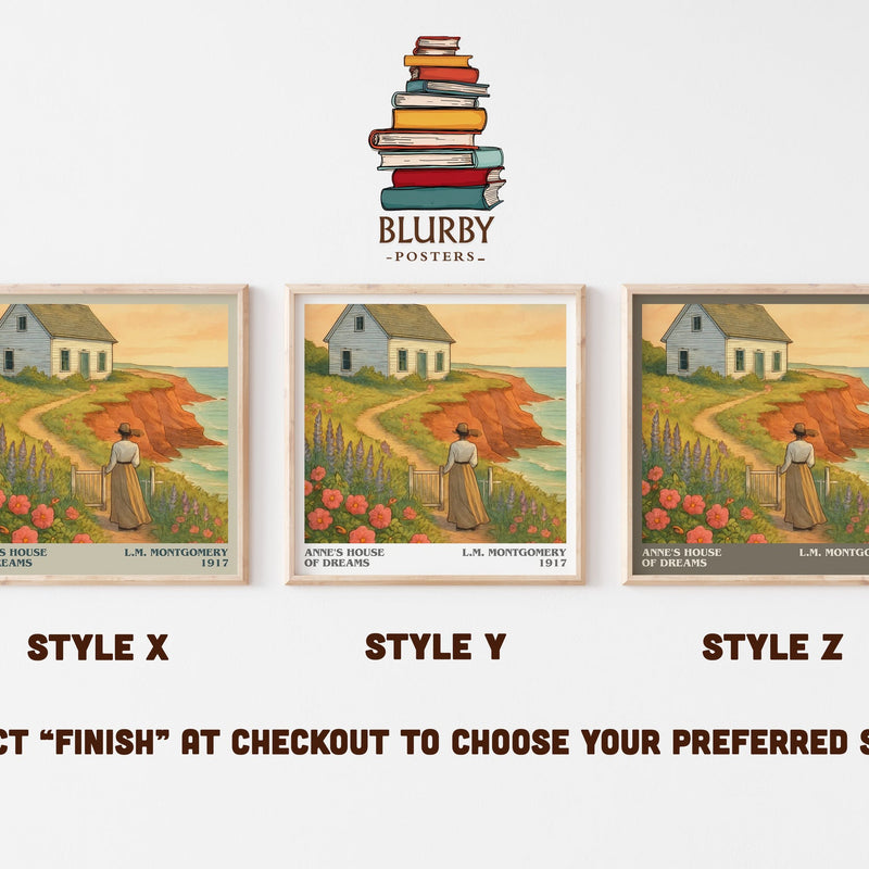 Anne's House Of Dreams literary print in frame leaning in hallway – classic literature wall art