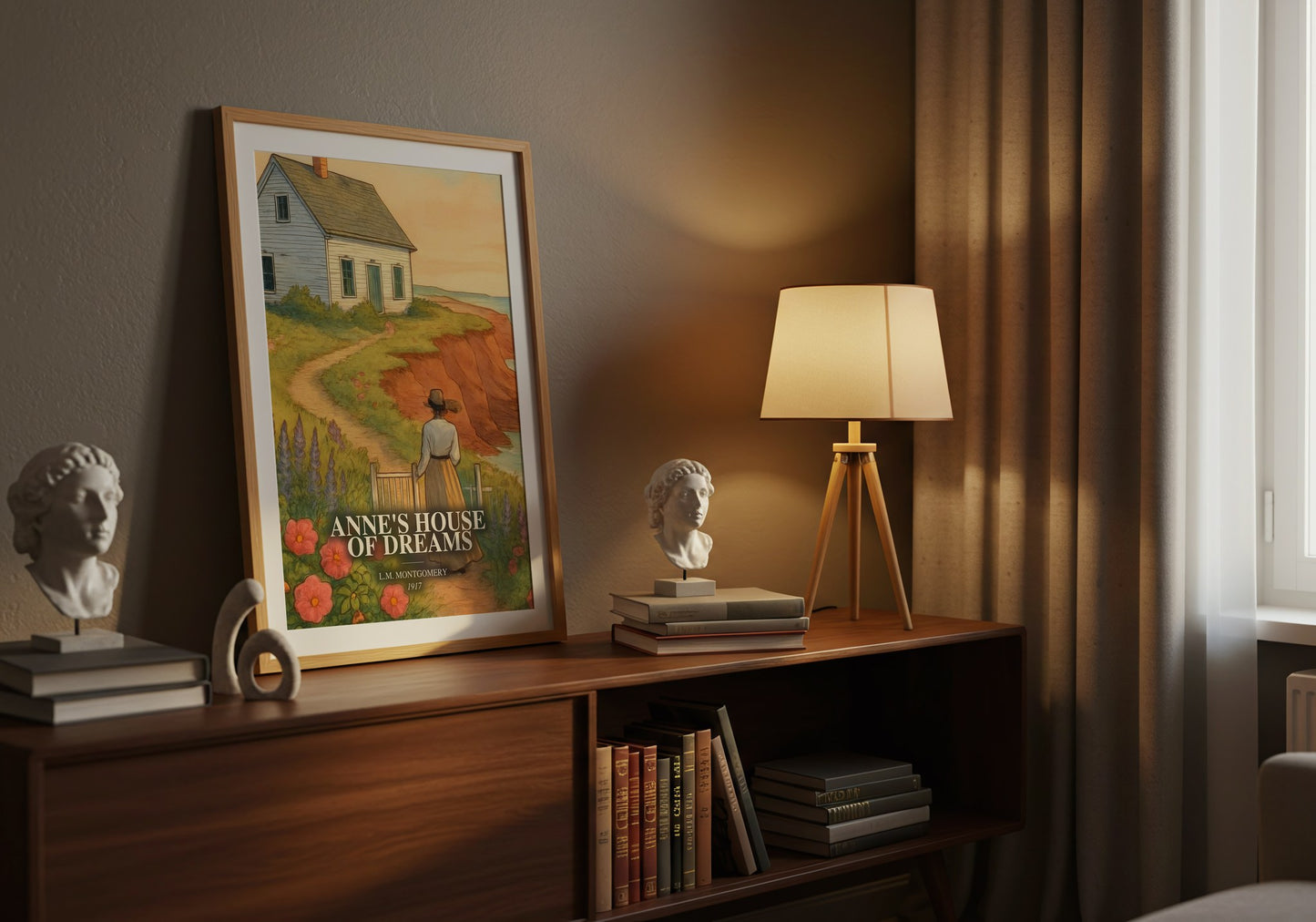 Anne'S House Of Dreams watercolour print on bookshelf – L.M. Montgomery fan gift