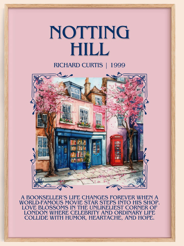 Notting Hill Minimalist Book Poster by Richard Curtis