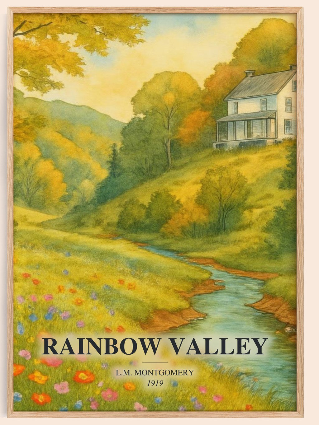 Rainbow Valley watercolour book poster by L.M. Montgomery – framed literary art print