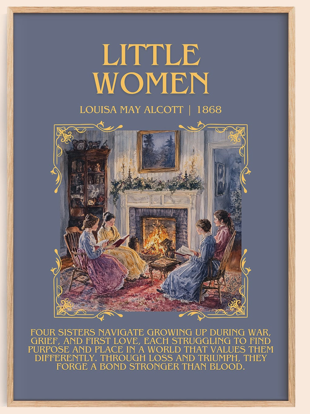 Little Women Minimalist Book Poster by Louisa May Alcott