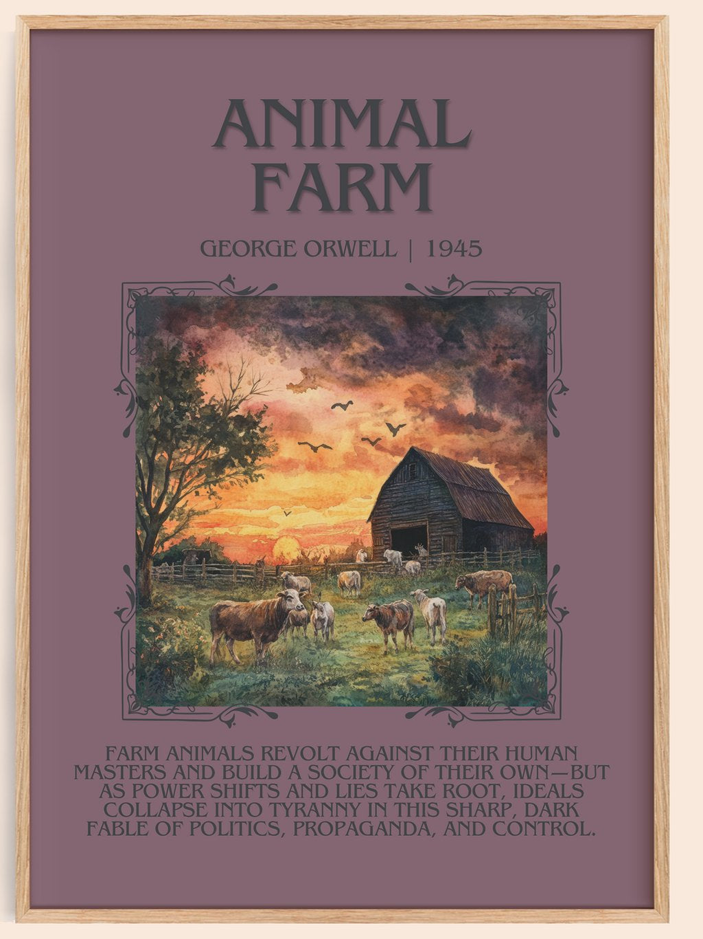 Animal Farm Minimalist Book Poster by George Orwell – book poster