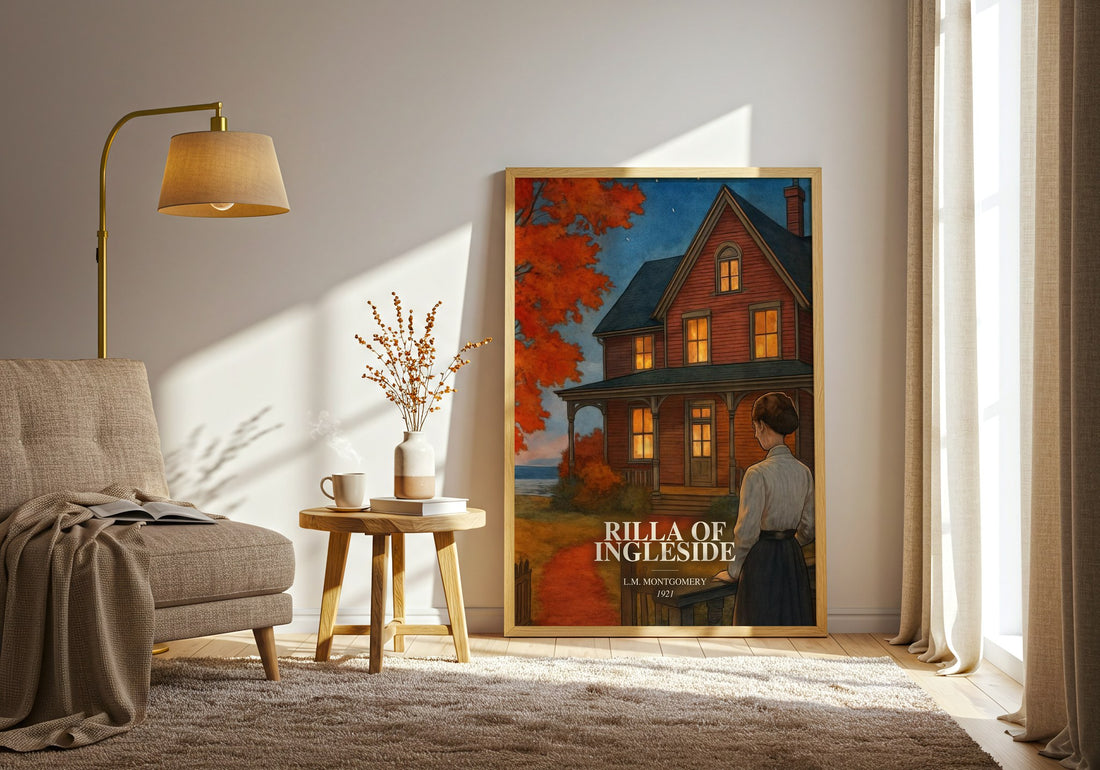 Rilla Of Ingleside watercolour print in frame leaning in hallway – childrens wall art (mockup)