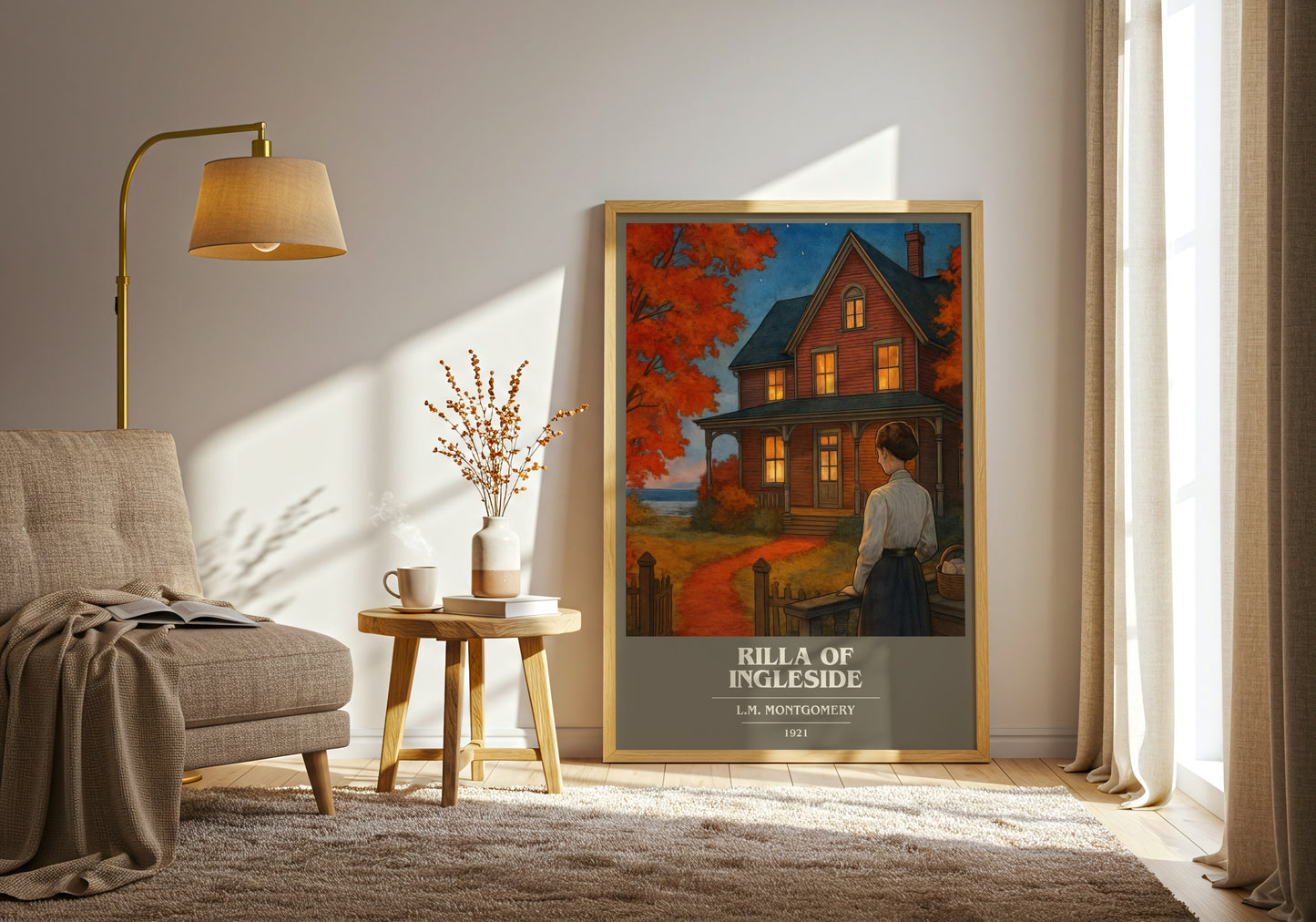 Rilla Of Ingleside book cover print on bookshelf – L.M. Montgomery fan gift