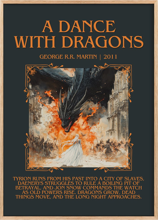 A Dance With Dragons Minimalist Book Poster by George R.R. Martin
