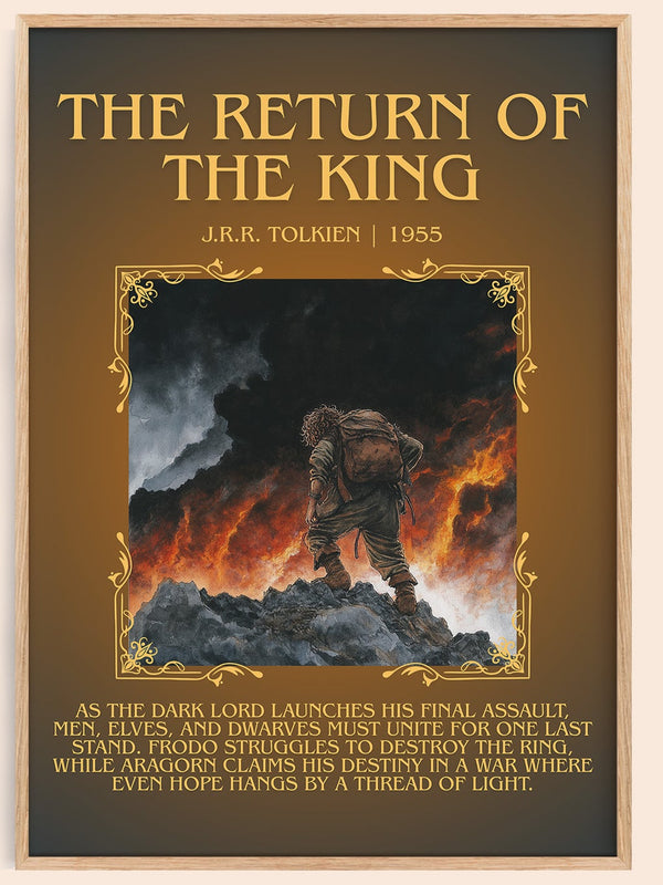 The Return Of The King minimalist book poster by J.R.R. Tolkien – framed literary art print