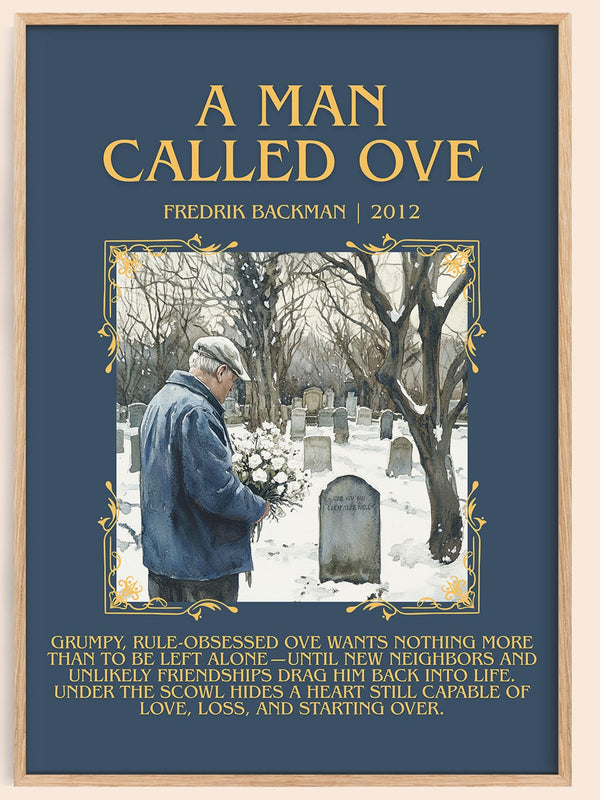 A Man Called Ove minimalist book poster by Fredrik Backman – framed literary art print