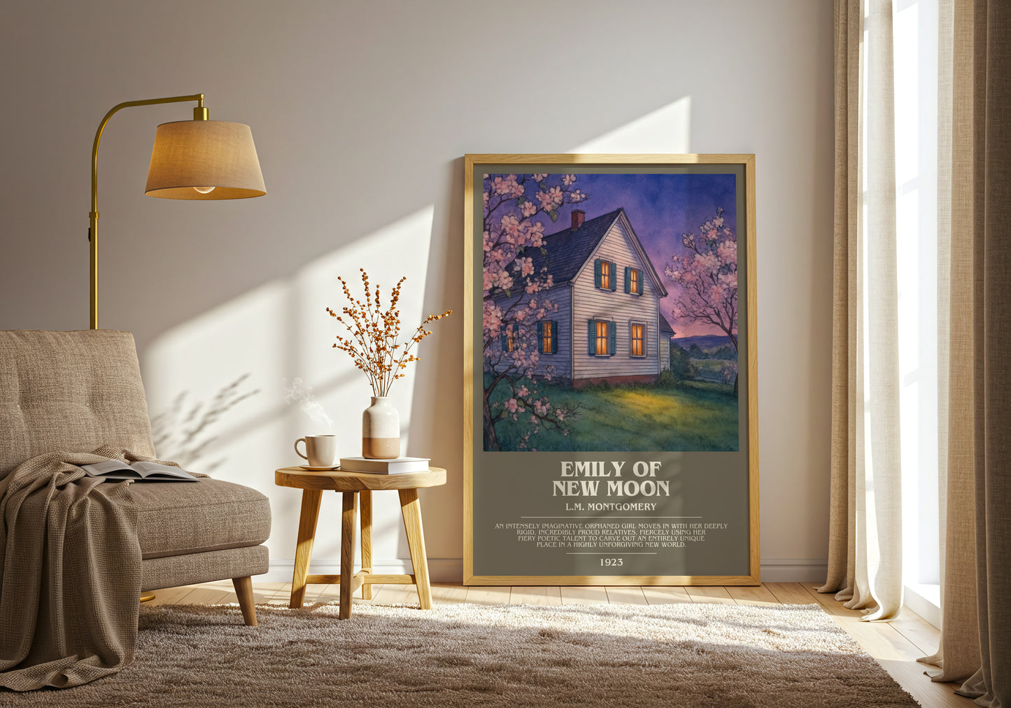 Emily Of New Moon bookish print on bookshelf – L.M. Montgomery fan gift