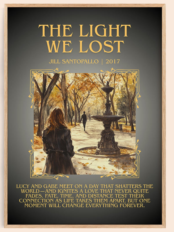 The Light We Lost minimalist book poster by Jill Santopallo – framed literary art print