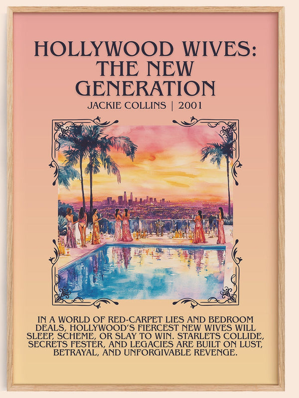 Hollywood Wives: The New Generation minimalist book poster by Jackie Collins – framed literary art print