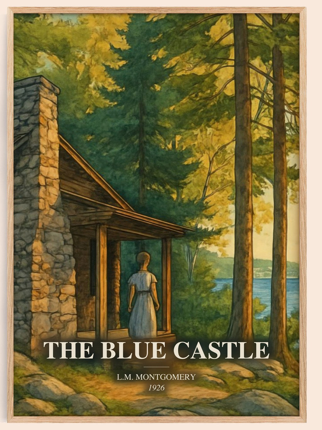 The Blue Castle watercolour book poster by L.M. Montgomery – framed literary art print