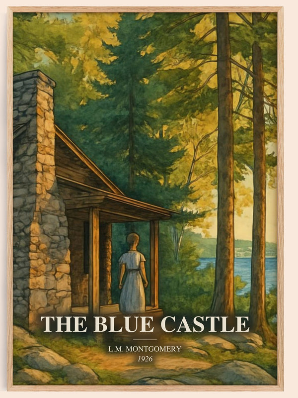 The Blue Castle watercolour book poster by L.M. Montgomery – framed literary art print
