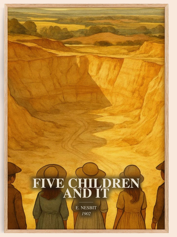 Five Children And It watercolour book poster by E. Nesbit – framed literary art print