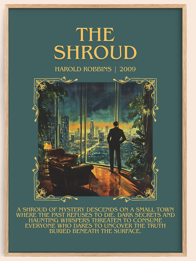 The Shroud Minimalist Book Poster by Harold Robbins