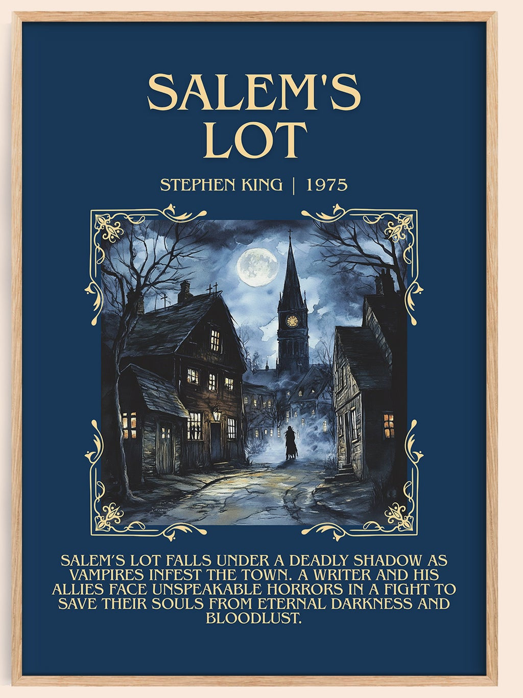 Salem's Lot minimalist book poster by Stephen King – framed literary art print