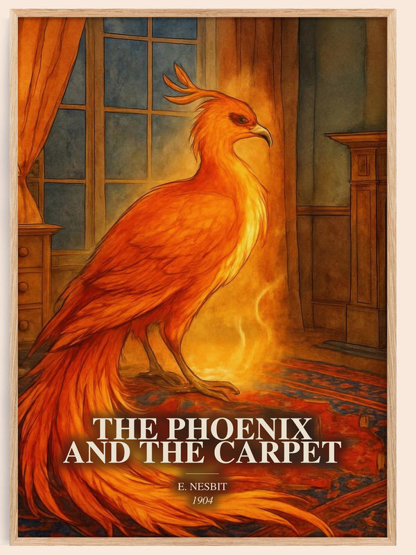 The Phoenix And The Carpet watercolour book poster by E. Nesbit – framed literary art print