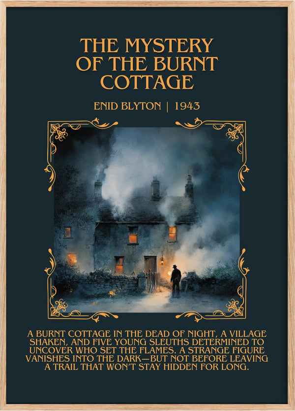 The Mystery of the Burnt Cottage Minimalist Book Poster by Enid Blyton