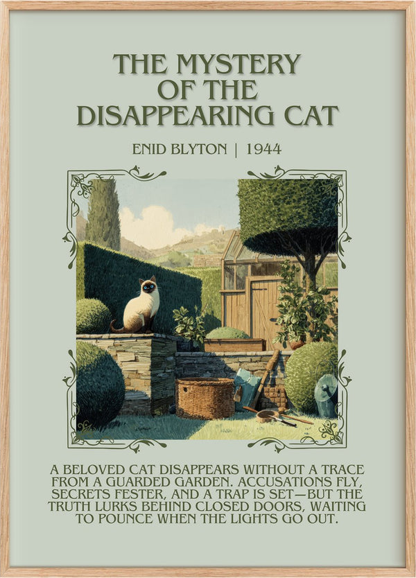 Mystery of the Disappearing Cat Minimalist Book Poster by Enid Blyton