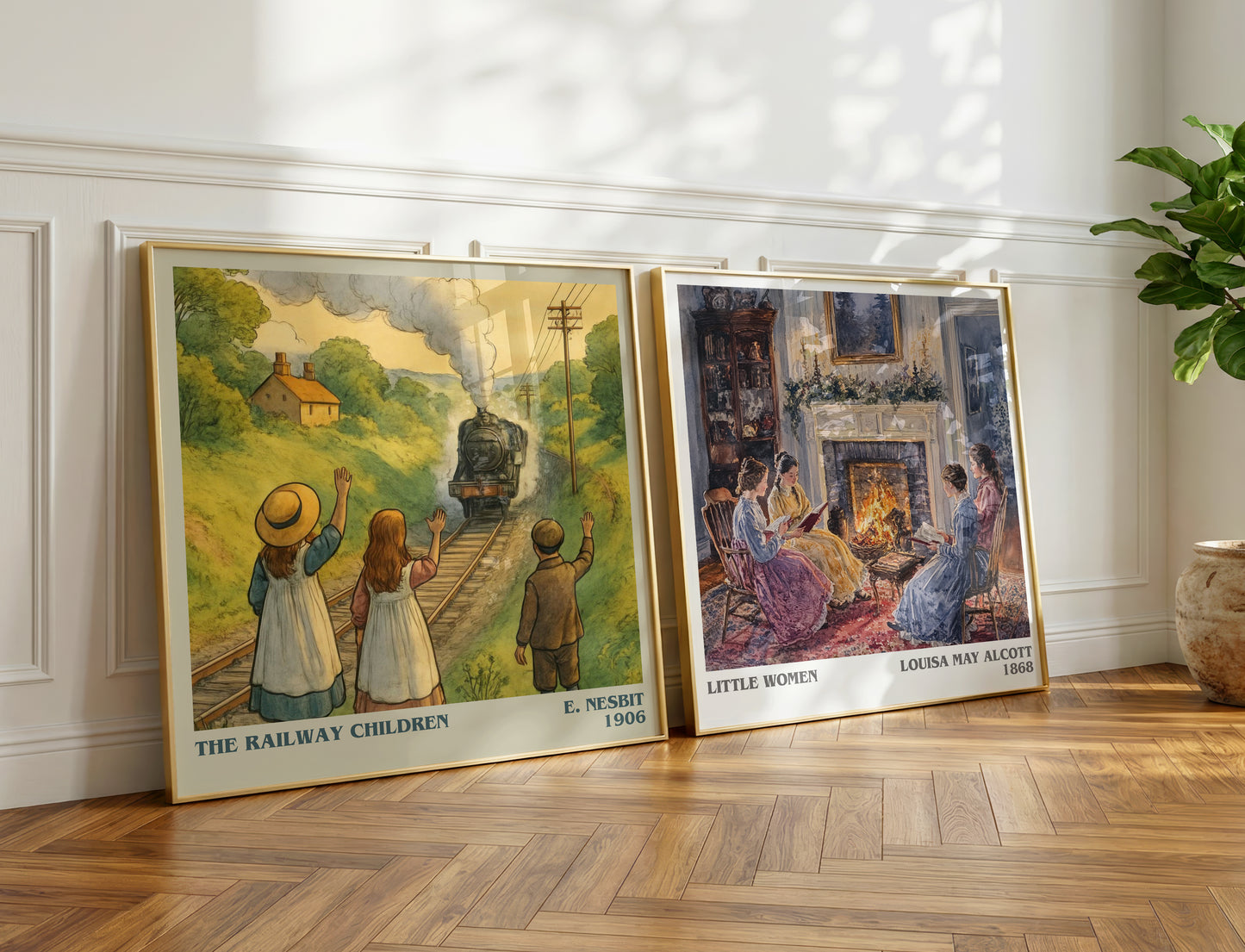 The Railway Children literary print on bookshelf – E. Nesbit fan gift