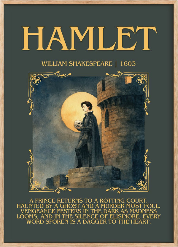 Hamlet Minimalist Book Poster by William Shakespeare