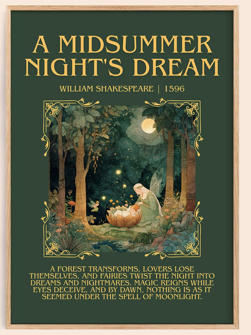 Midsummer Night's Dream Minimalist Book Poster by William Shakespeare