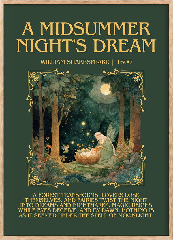 Midsummer Night's Dream Minimalist Book Poster by William Shakespeare