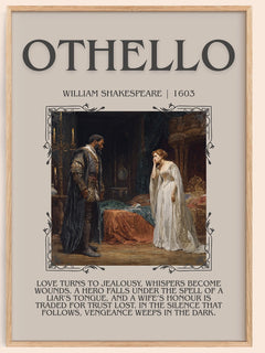 Othello Minimalist Book Poster by William Shakespeare