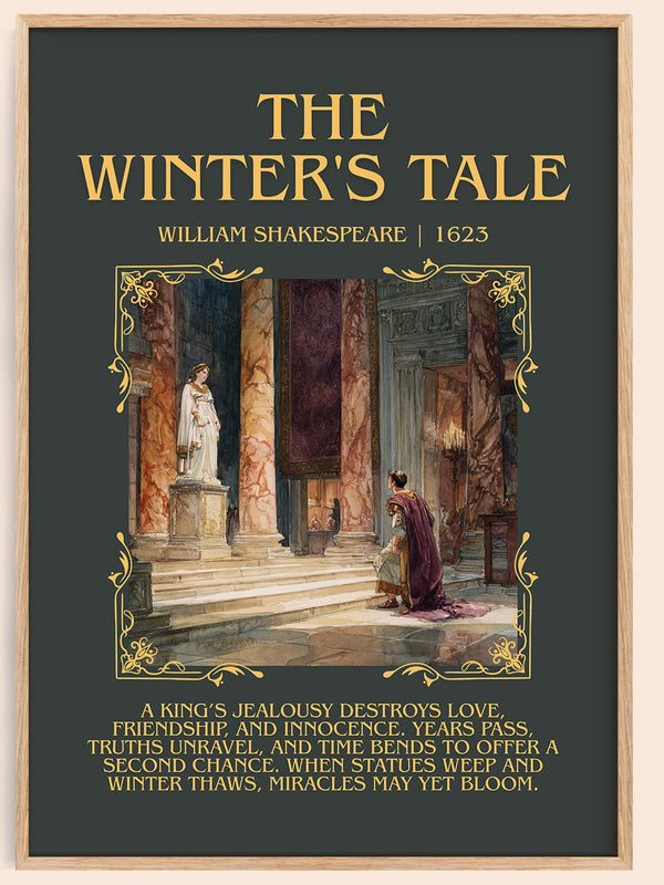 The Winter's Tale minimalist book poster by William Shakespeare – framed literary art print