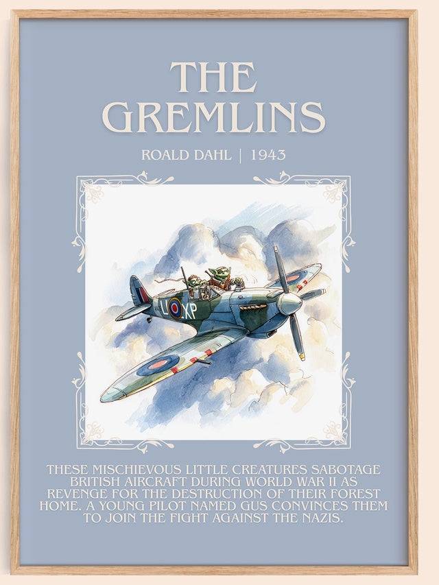 The Gremlins Minimalist Book Poster by Roald Dahl