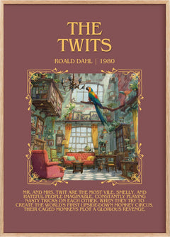 The Twits Minimalist Book Poster by Roald Dahl