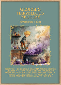 George's Marvellous Medicine Minimalist Book Poster by Roald Dahl