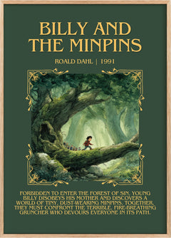 Billy and the Minpins Minimalist Book Poster by Roald Dahl