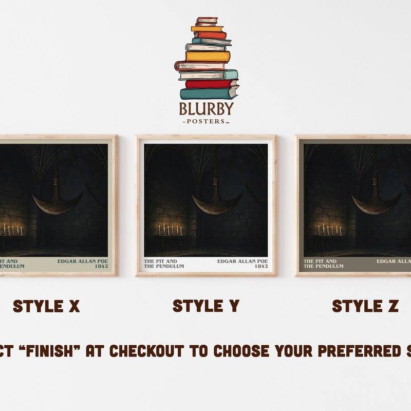 The Pit And The Pendulum literary print in frame leaning in hallway – horror wall art
