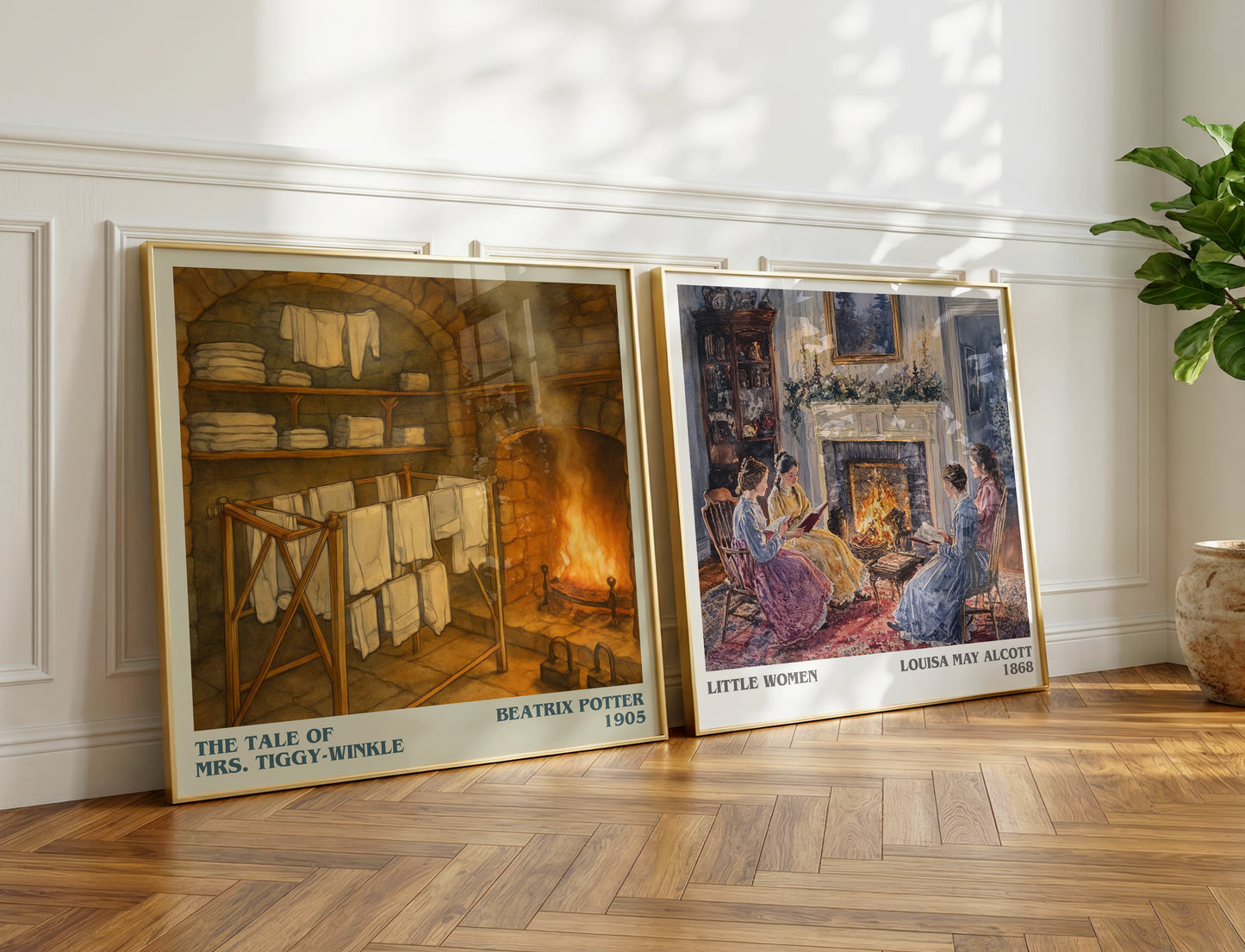 The Tale Of Mrs. Tiggy-Winkle literary print on bookshelf – Beatrix Potter fan gift