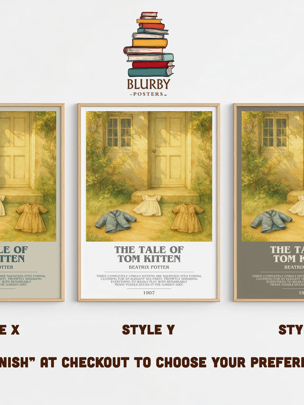 The Tale Of Tom Kitten bookish print in frame leaning in hallway – childrens wall art