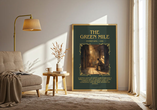 The Green Mile minimalist print in frame leaning in hallway – horror wall art