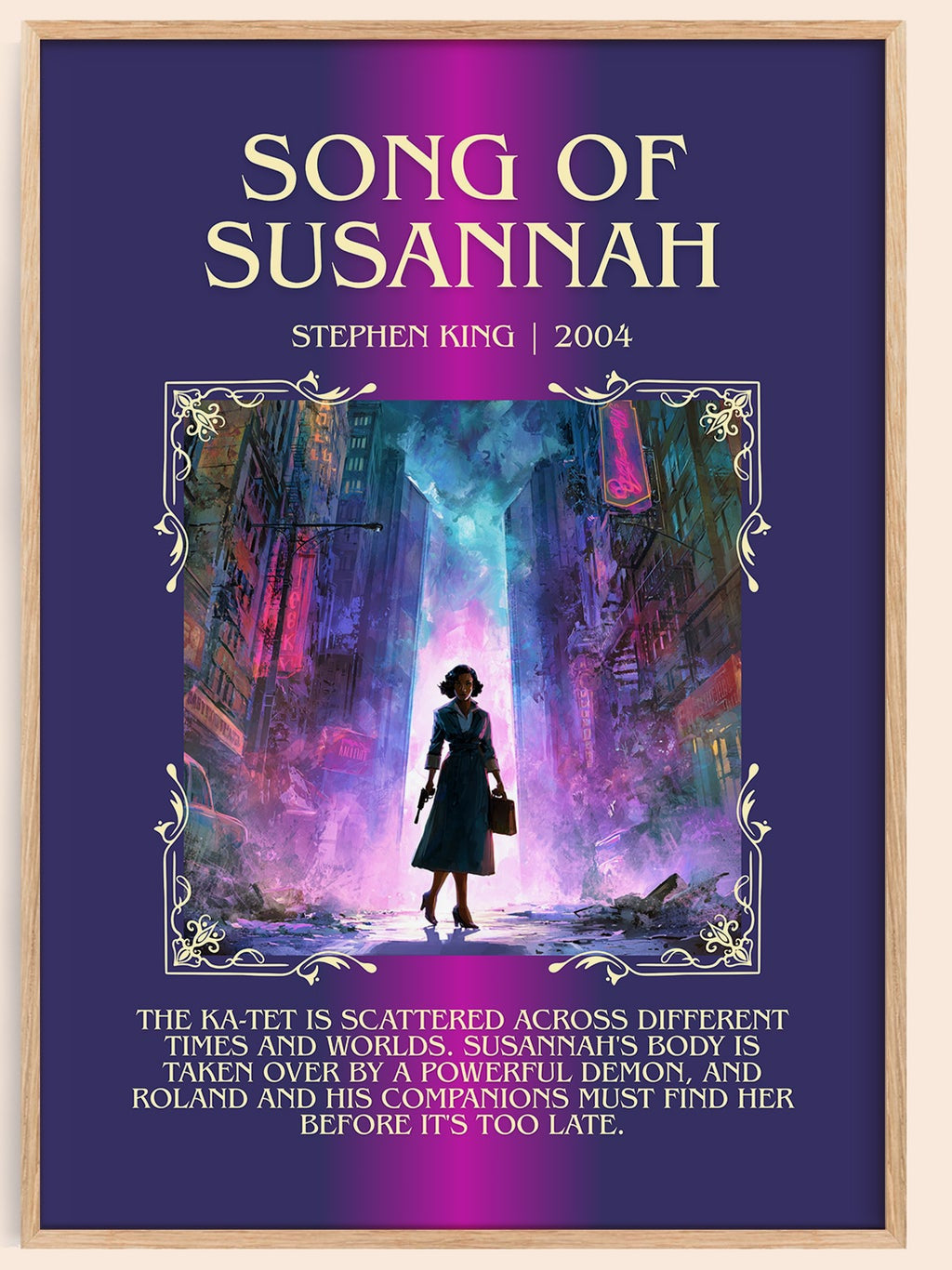Song of Susannah minimalist book poster by Stephen King – framed literary art print