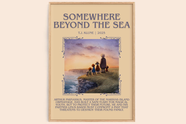 Somewhere Beyond the Sea minimalist book poster by TJ Klune – framed literary art print