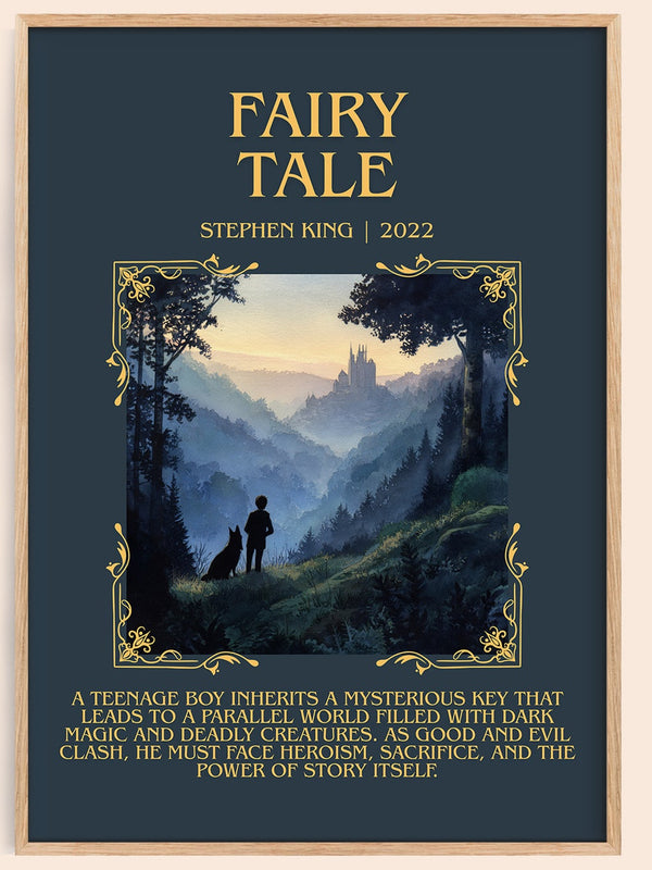 Fairy Tale minimalist book poster by Stephen King – framed literary art print