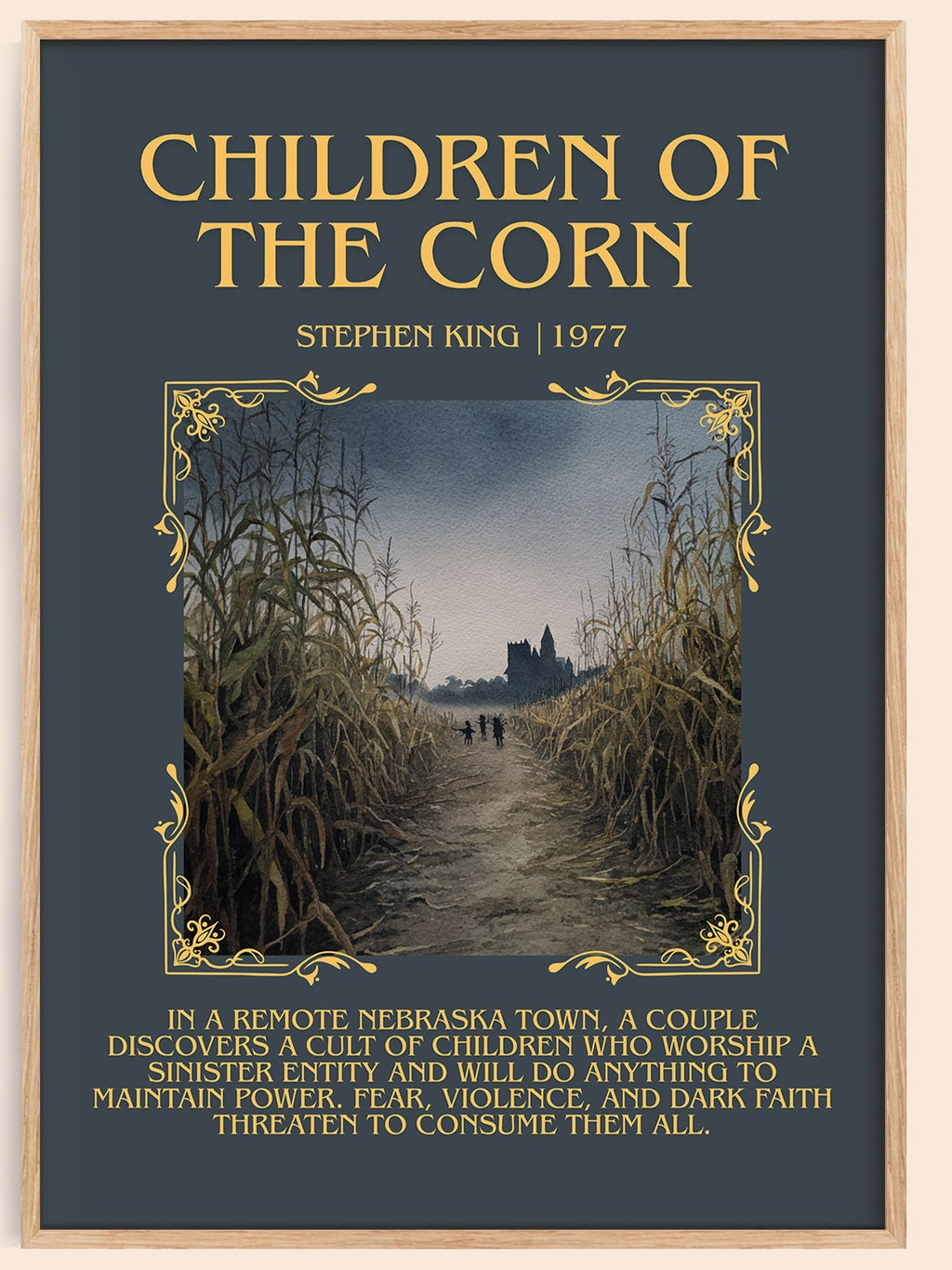 Children of the Corn minimalist book poster by Stephen King – framed literary art print